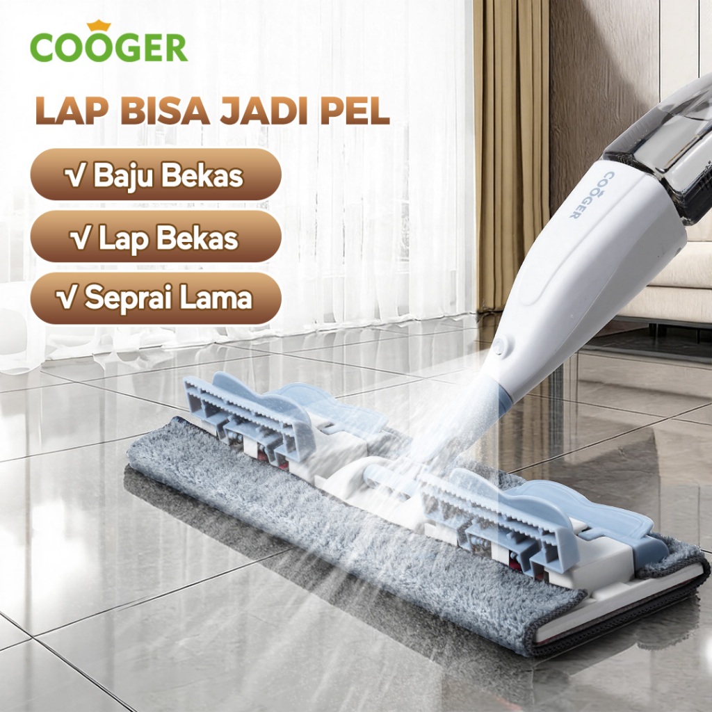 COOGER Pel Lantai Semprot Spray Mop Otomatis Tangki Air Sabun Alat Pel Semprot Semua Jenis Lantai Se