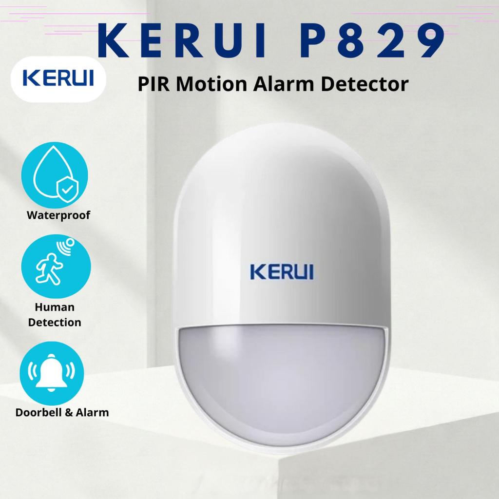 KERUI Alarm Sensor Gerak P829 PIR Sensor Gerak Wireless Alarm System Alarm Rumah