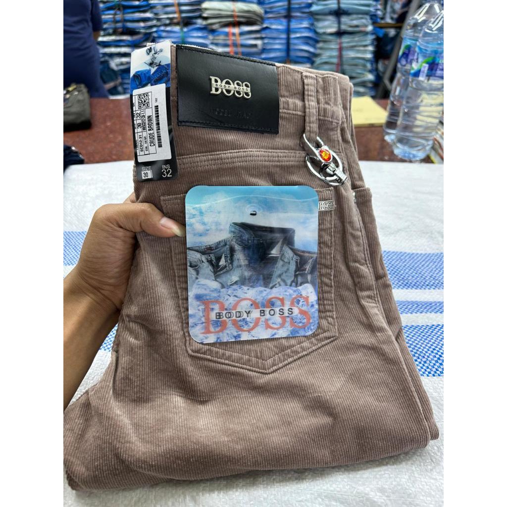 Celana Pria Corduroy Light Brown STANDAR Stretch Ori-ginal Boss Krem - Regular Fit Kordoray #Celanap