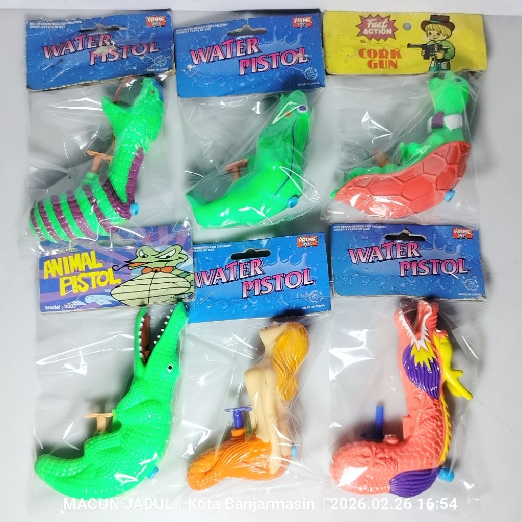 WATER GUN/PISTOLAN AIR, MAINAN JADUL, MAINAN NOSTALGIA 90AN