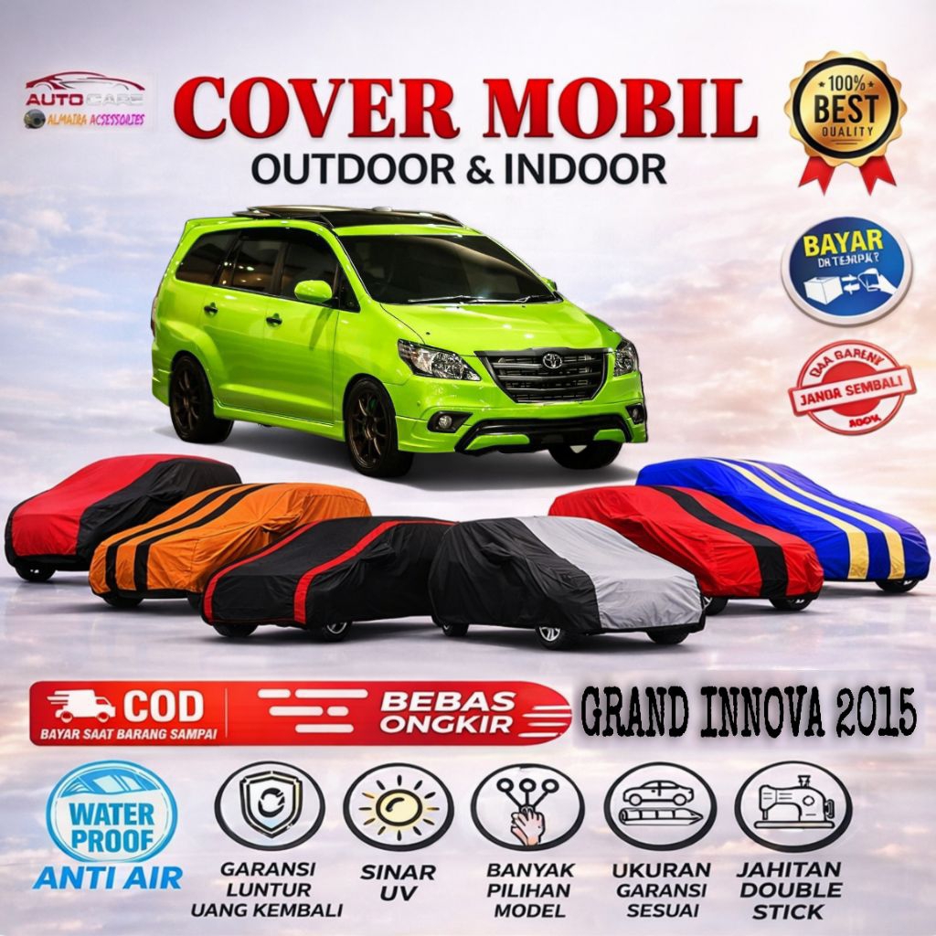 COVER MOBIL SARUNG MOBIL MODEL POLOS TOYOTA GRAND INNOVA 2014 2015 2016 2017 MANTEL MOBIL INNOVA SEL