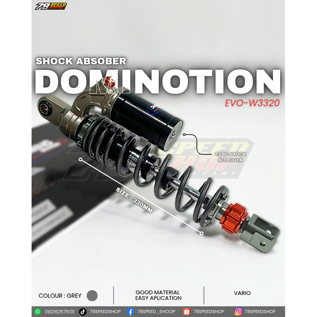 Shock Absorber Shock Breaker Shok Vario 330MM Grey Dominotion Shok Belakang Vario 125 150 Vario 110 