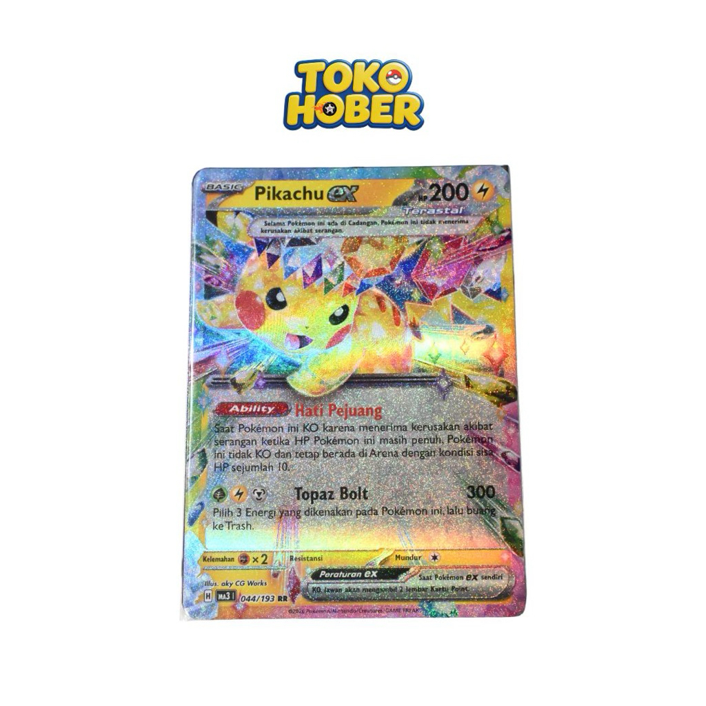 Pokemon (ID) Pikachu Ex - MA3 044/193- RR