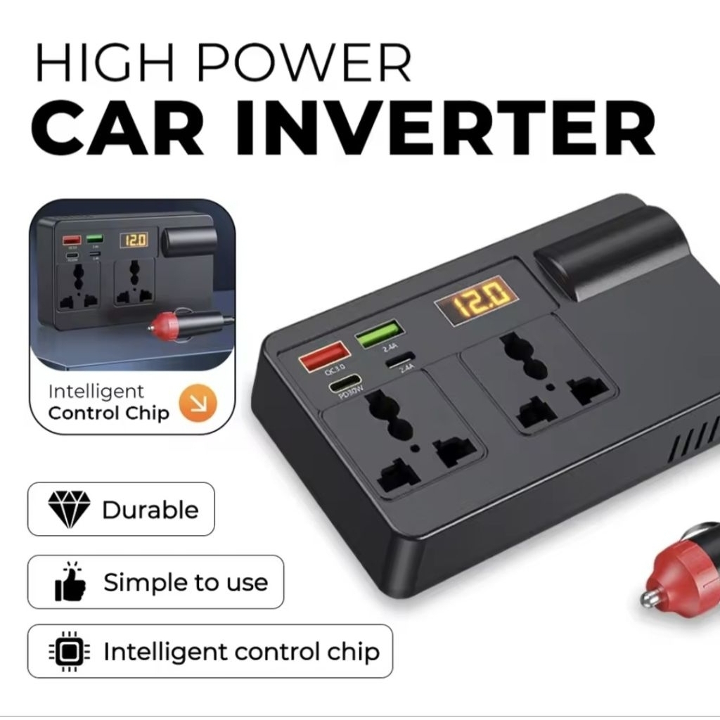 Car Power Inverter 200W Socket Lighter Inverter Mobil USB Fast Charging C11