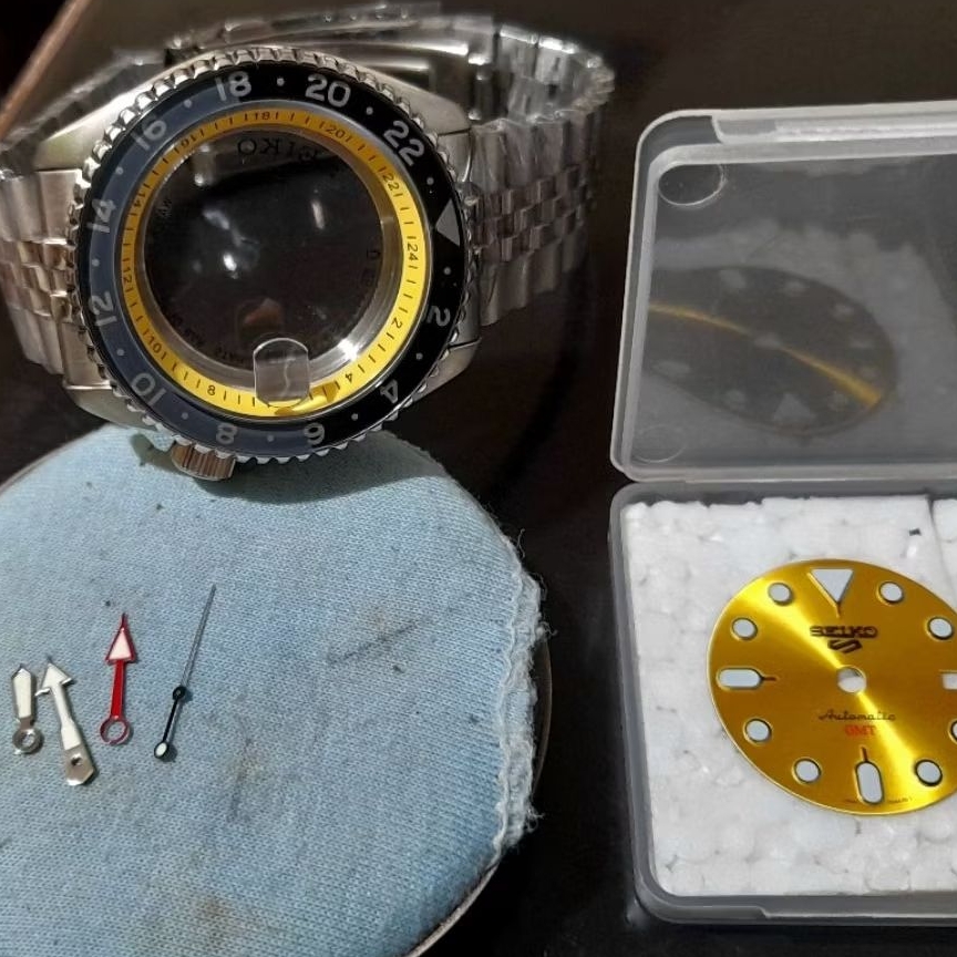case dial hands seiko model ssk gmt fit nh34 nh35 nh36 7s26