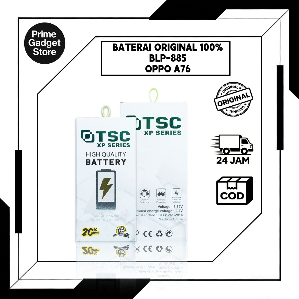 TSC BATERAI ORIGINAL  For OPPO A76 NEW ORI