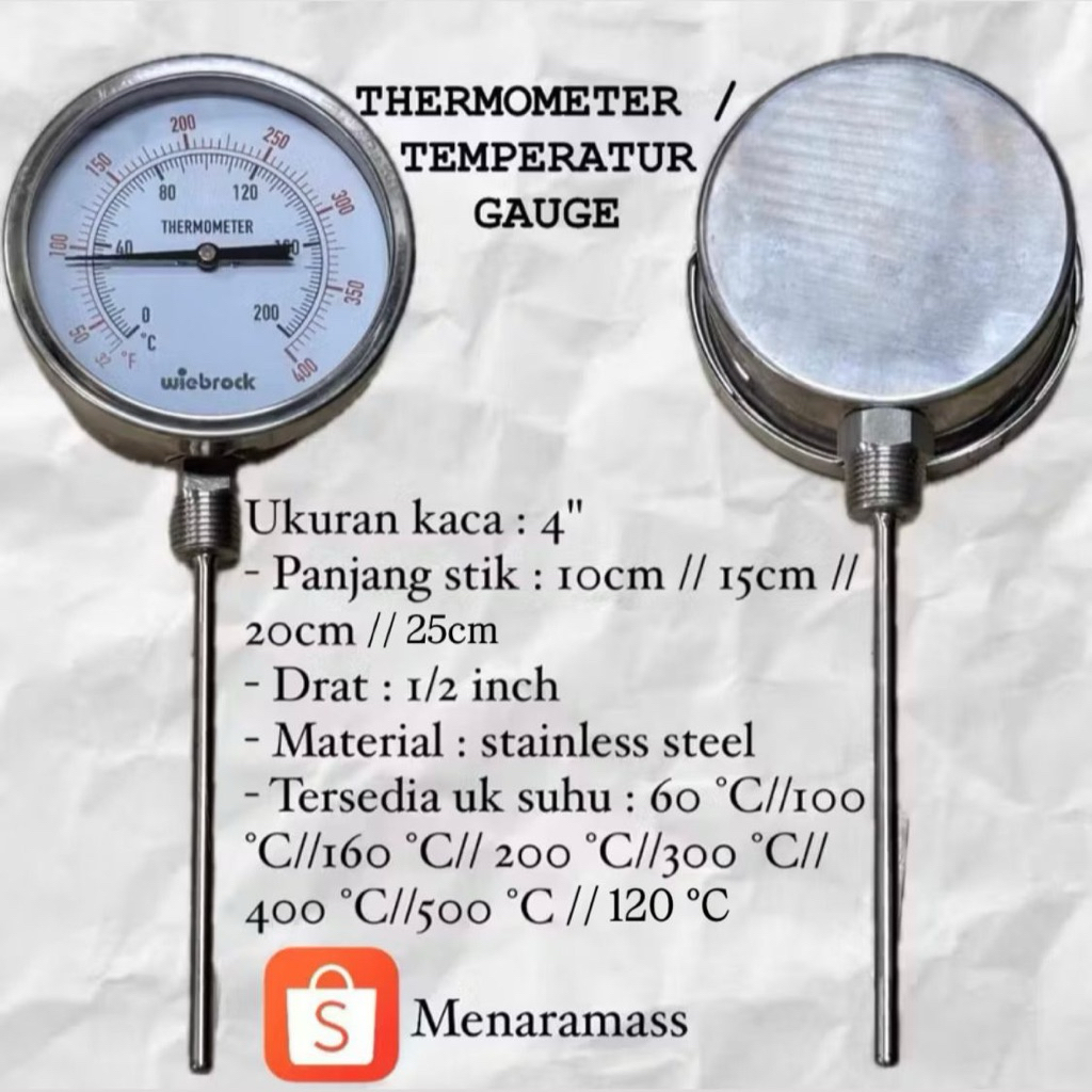 Thermometer Wiebrock Thermometer Stick Wiebrock Thermometer Bimetal Thermometer Oven Thermometer Rak