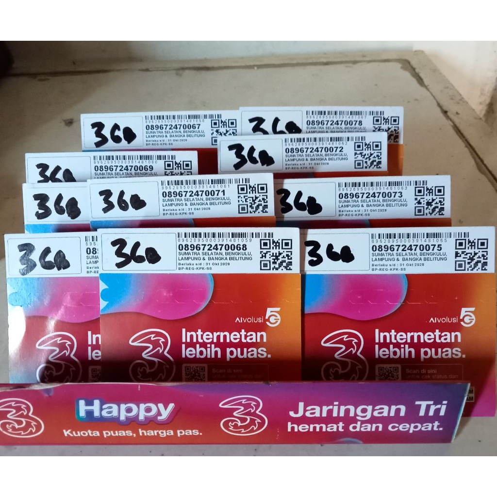 perdana tri 3gb  siap pakai fress