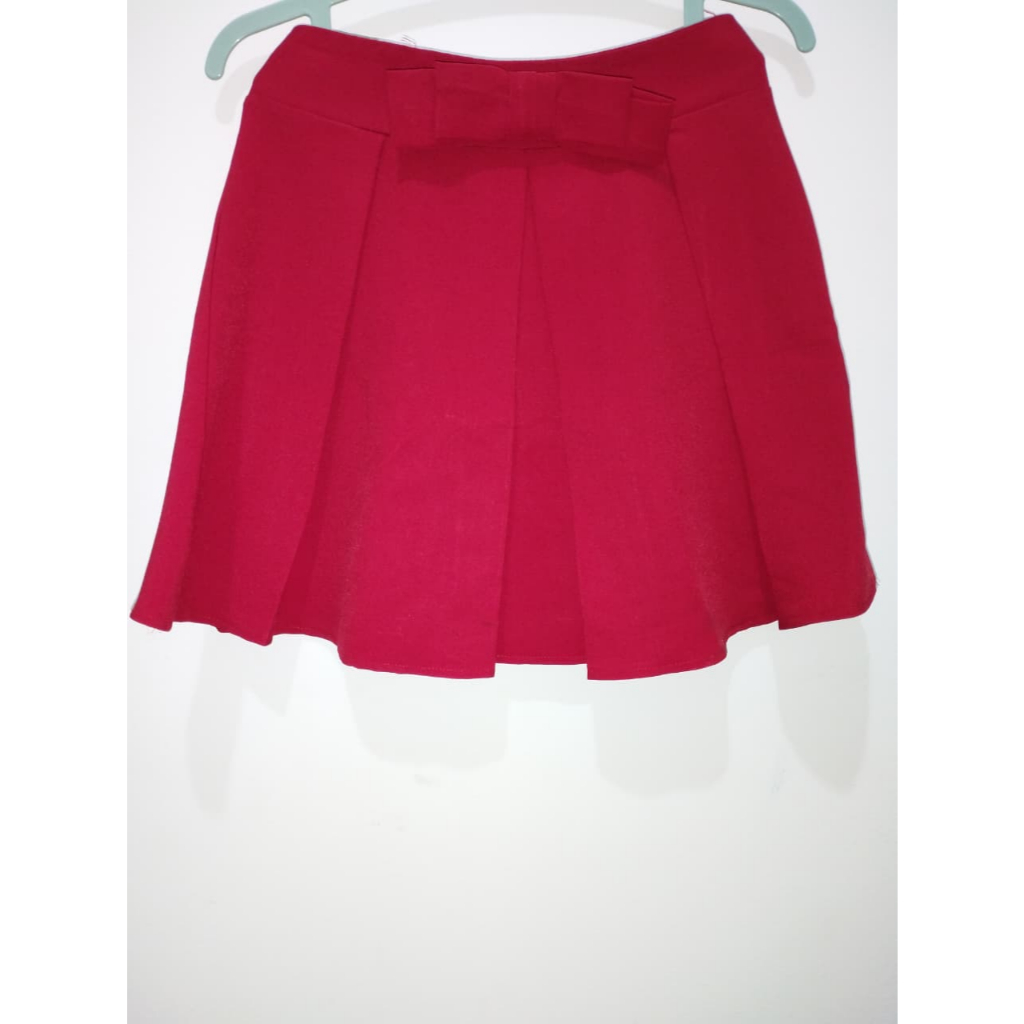 Red Flare Skirt with ribbon