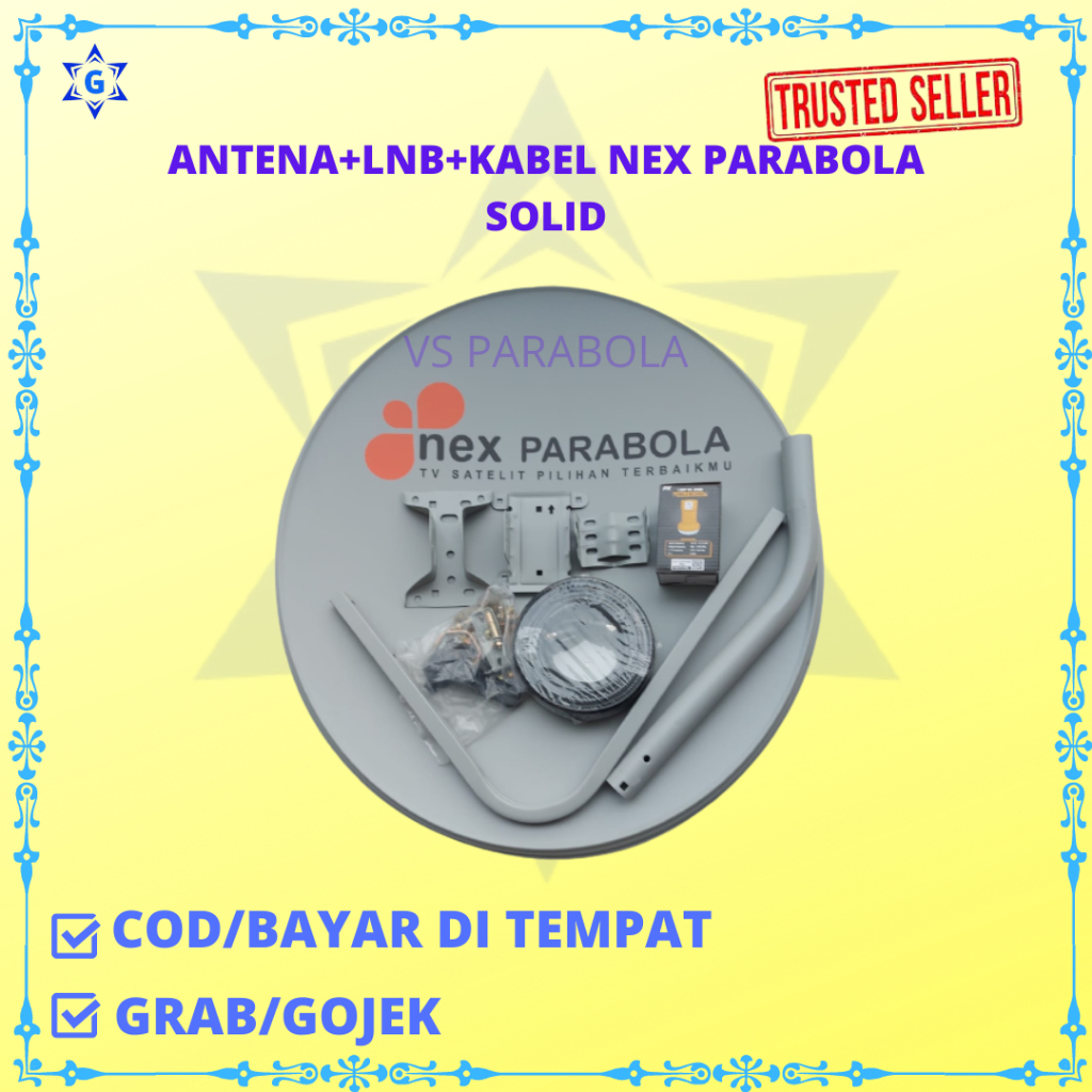 ANTENA NEX PARABOLA 60 CM ABU2 SOLID/LUBANG TERMASUK LNB DAN KABEL