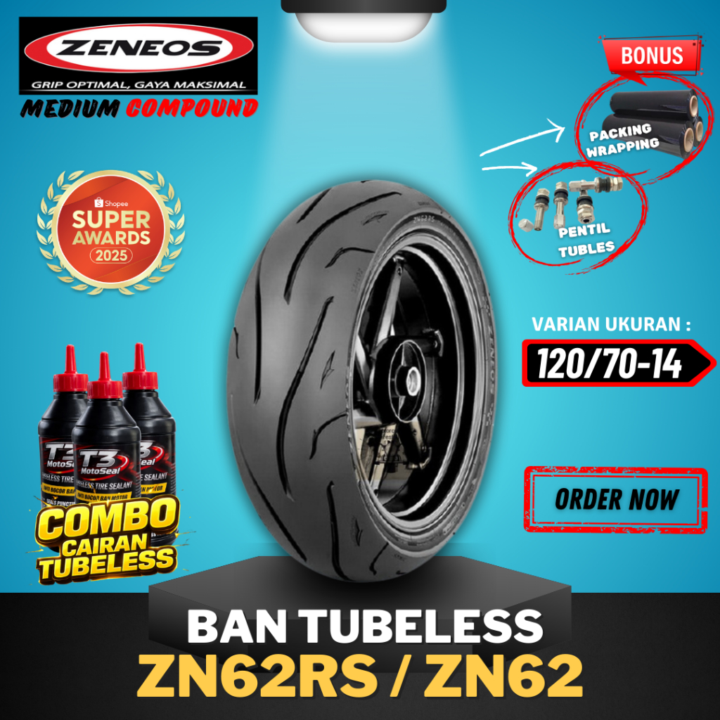 .[READY COD] BAN ZENEOS ZN62RS / ZN62 RING 14 120/70-14 / BAN TUBELESS ZENEOS RING 14 /  BAN MOTOR M