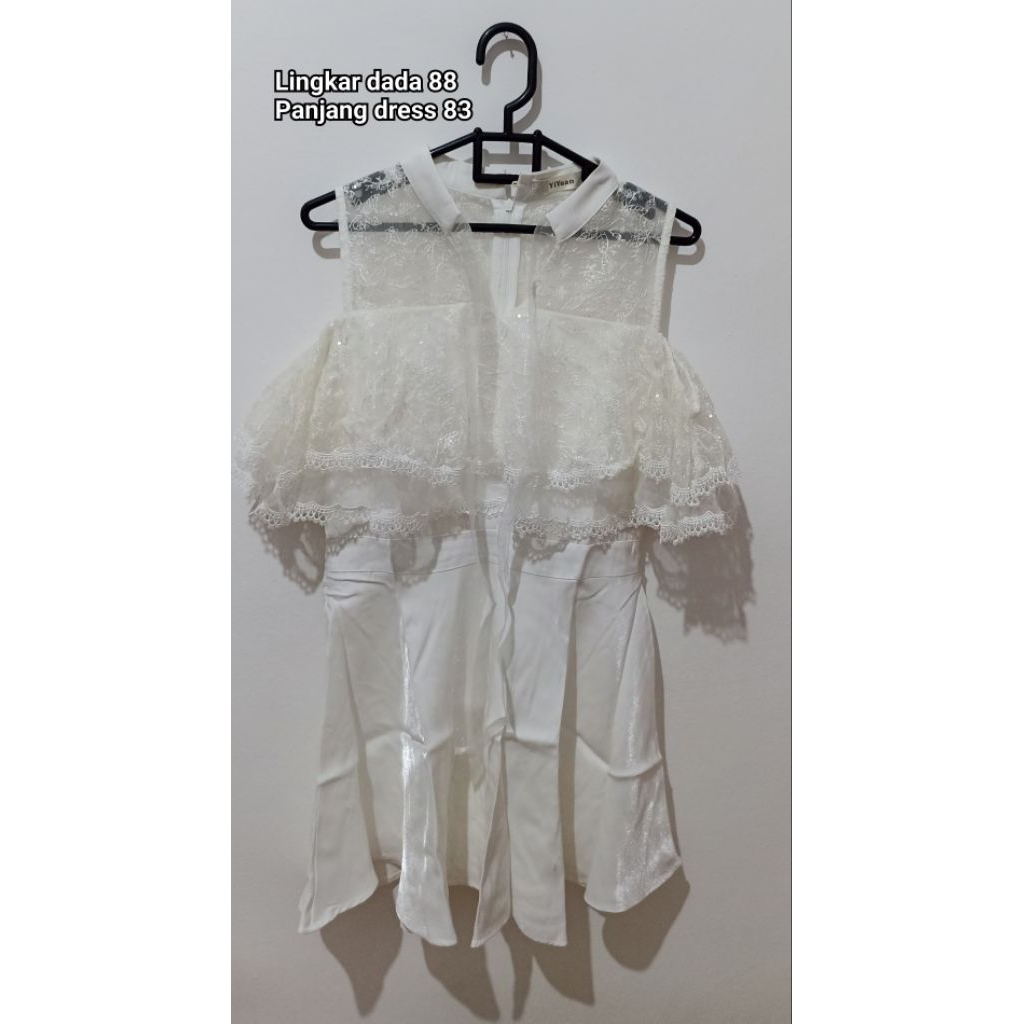 Dress Pantai Dress Prewedding Putih Mini