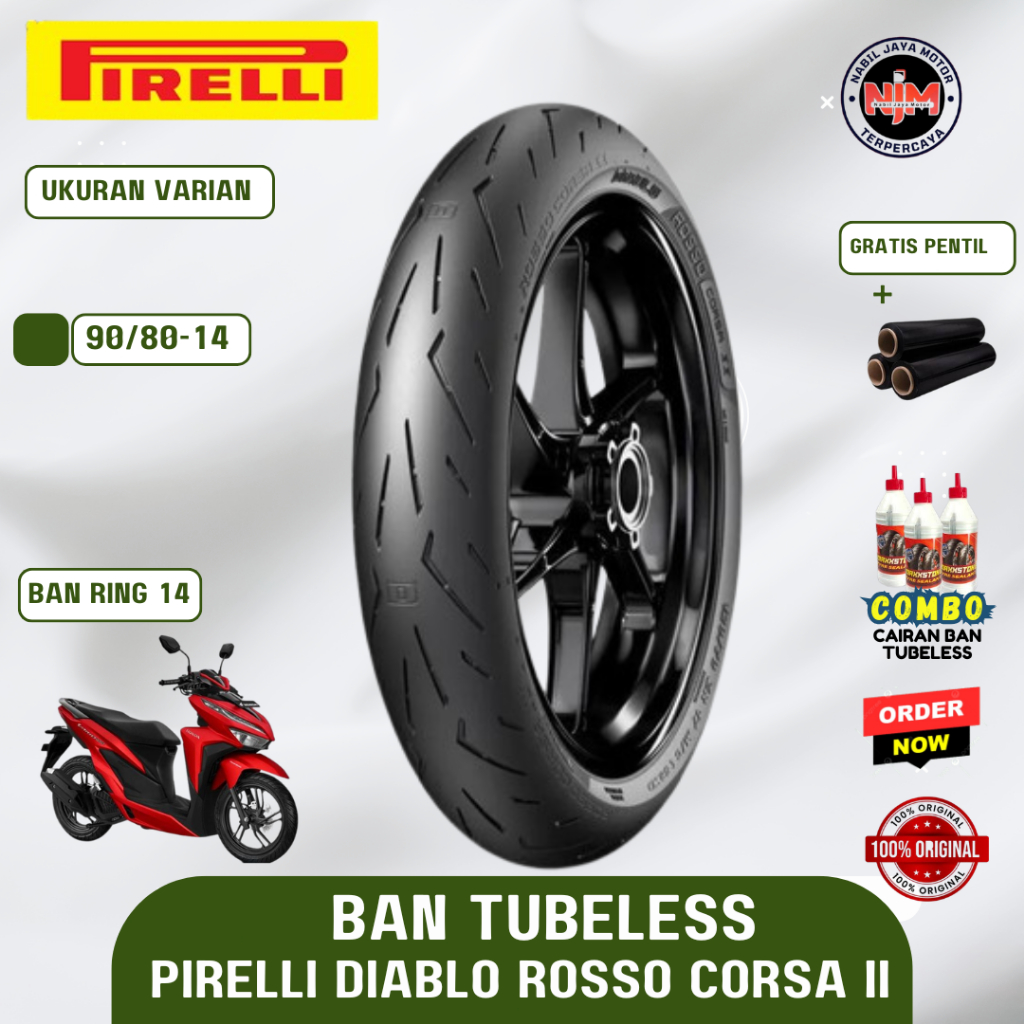 Pirelli Diablo Rosso Corsa 2 90/80-14 Tubeless....