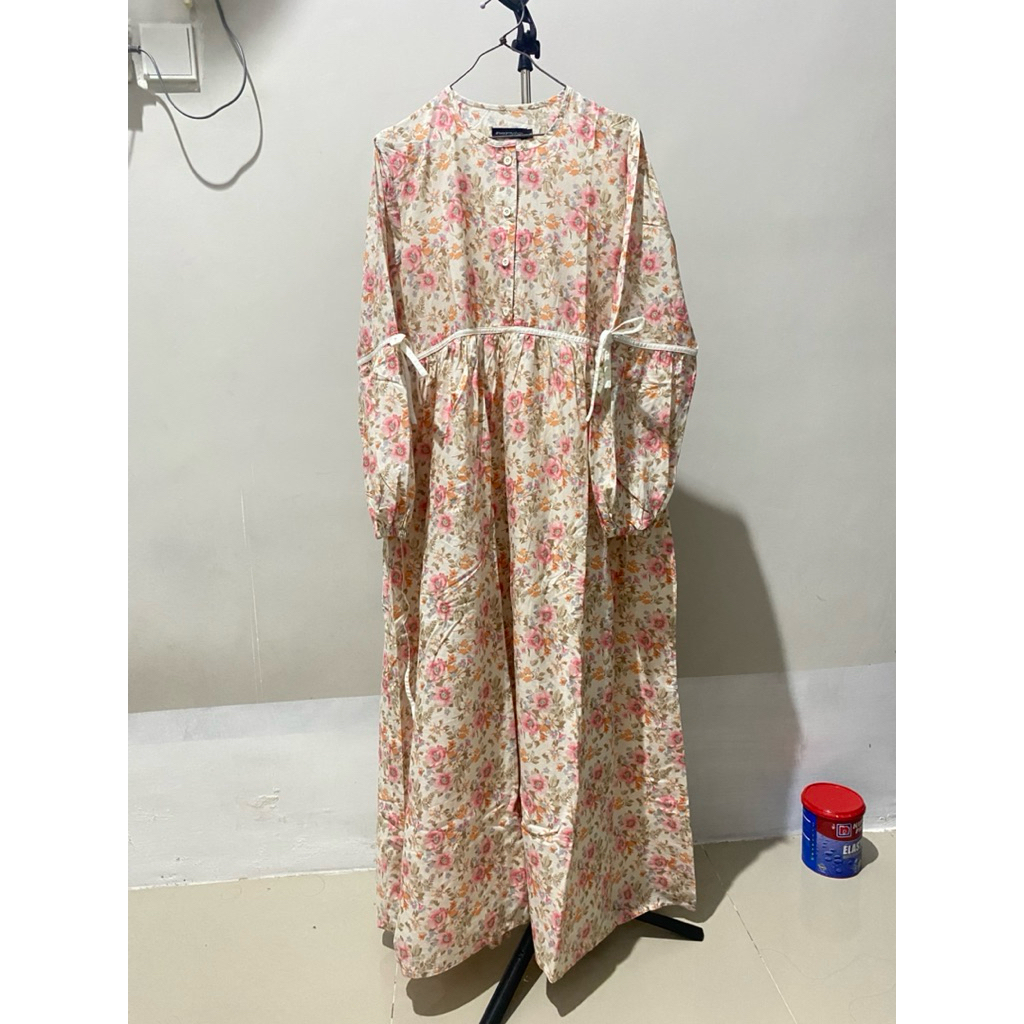 preloved dress maxi gamis cantik peony dress by mysha iwearmysha like new