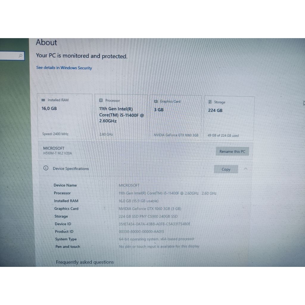 CPU komputer gaming i5 gen 11