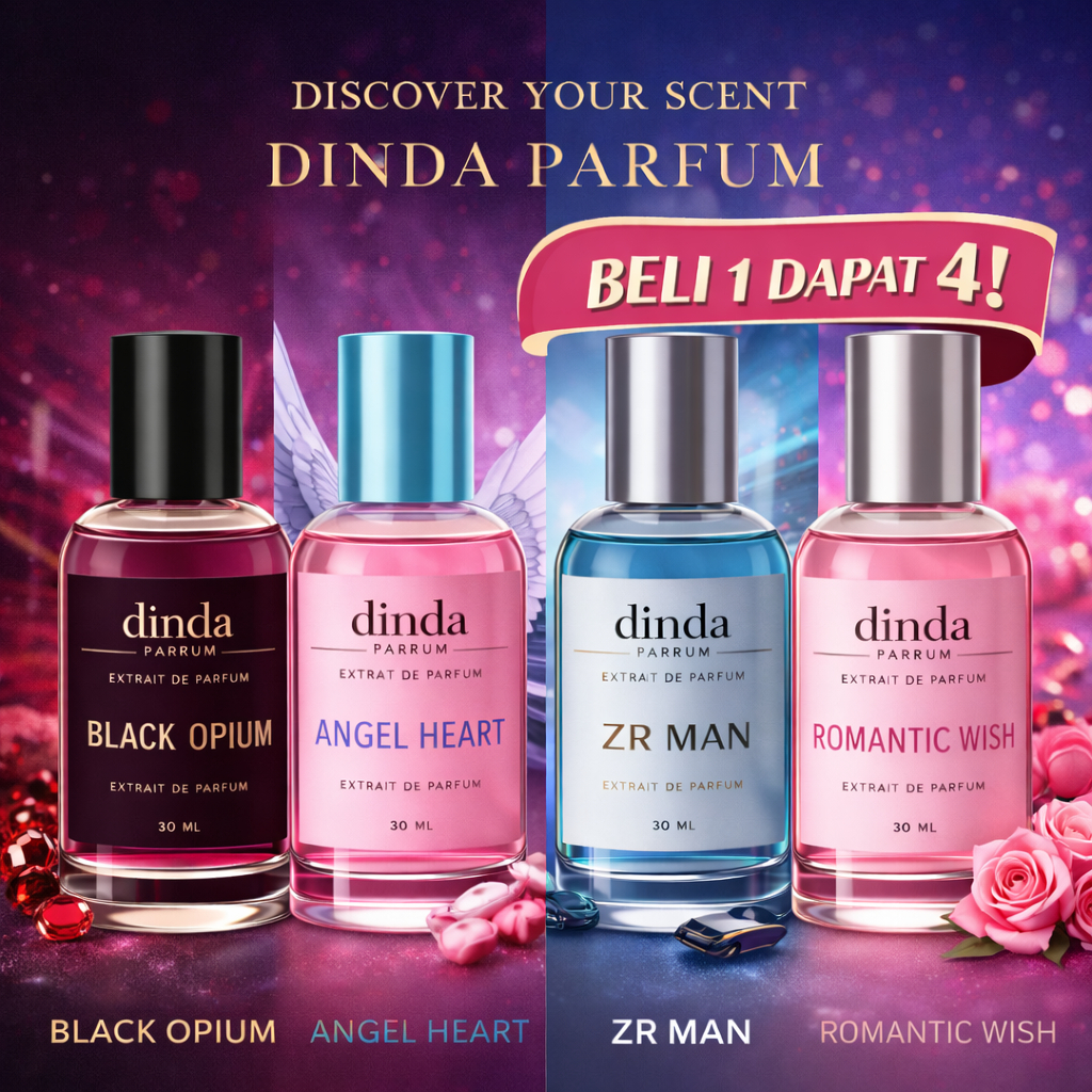 Paket Couple & Unisex Set Dinda Parfum Black Opium + Angel Heart + ZR Man + Romantic Wish 30ML – Bel