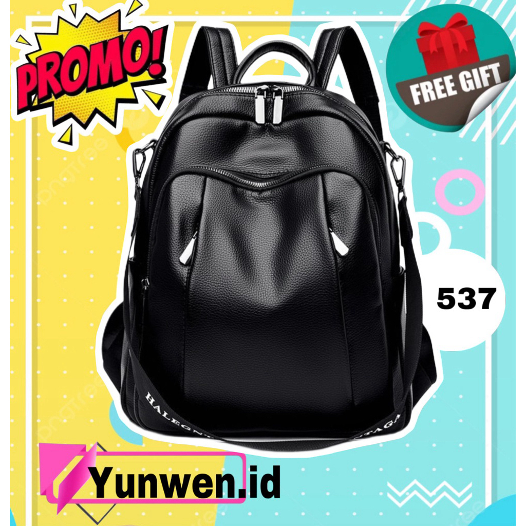 Tas ransel wanita anak perempuan smp sma import fashion korea style bahan kulit anti air waterproof 