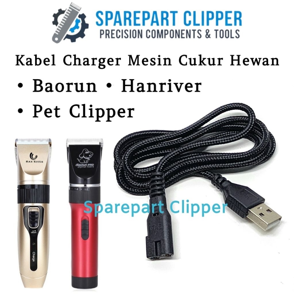 Kabel Charger Hanriver Baorun Kabel Casan Mesin Cukur Hewan Pet Clipper