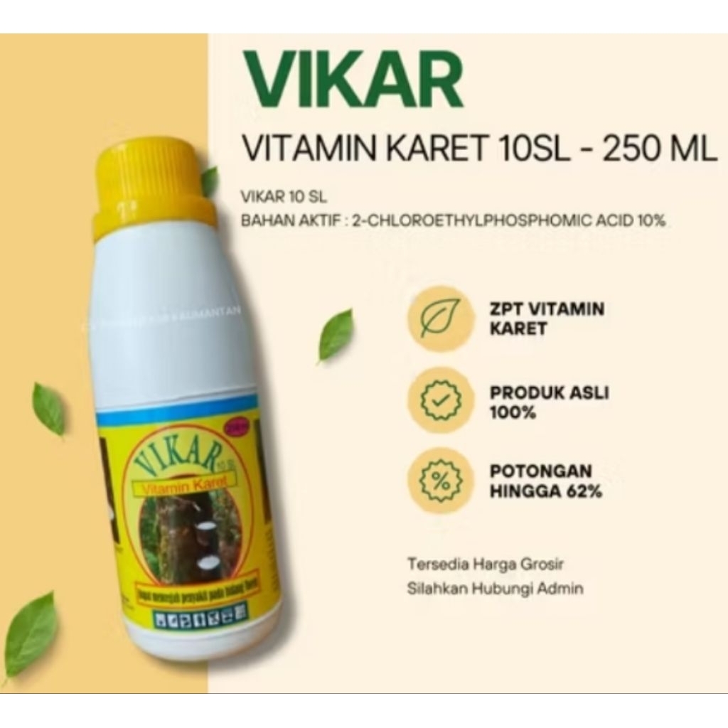 Pupuk Vikar 10SL Vitamin Karet 250ml