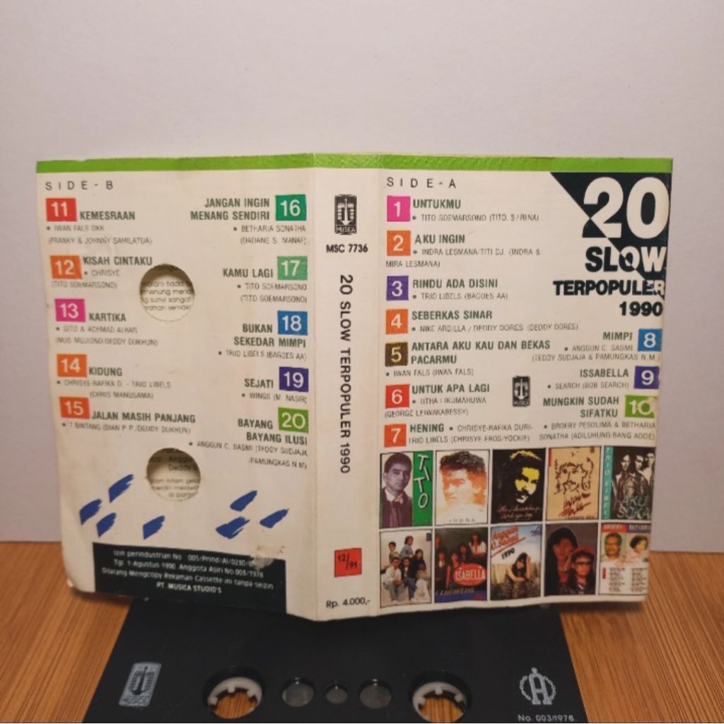 Kaset Kompilasi 20 Slow Terpopuler 1990