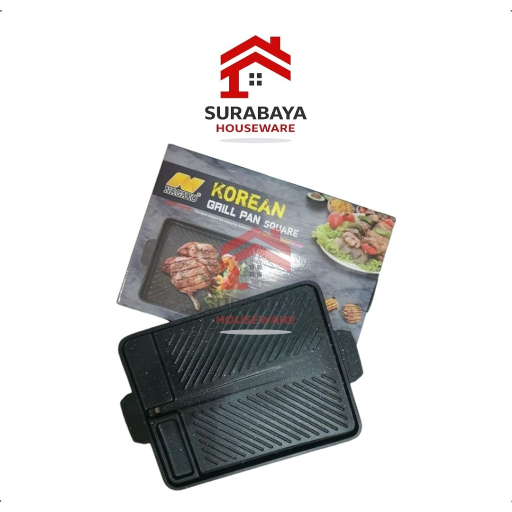 KOREAN GRILL PAN | GRILL PAN KOREA ANTI LENGKET PEMANGGANG TEFLON BBQ GRILL PAN