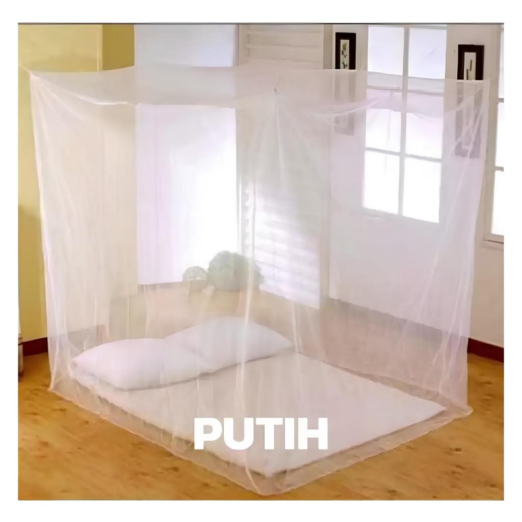 Kelambu dewasa nyamuk jumbo klambu kamar tidur kotak lipat gantung polos