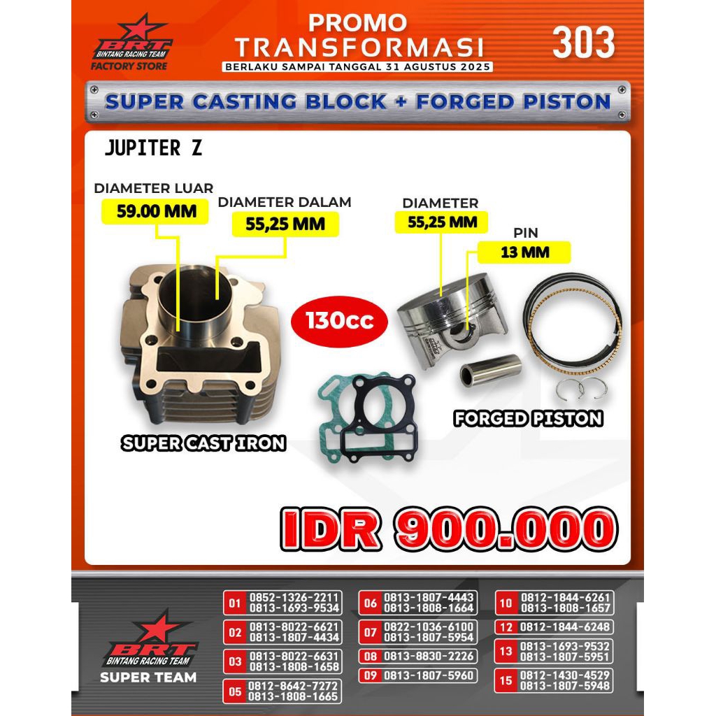 BLOK SEHER JUPITER Z BRT SUPER BLOK PISON PORGED