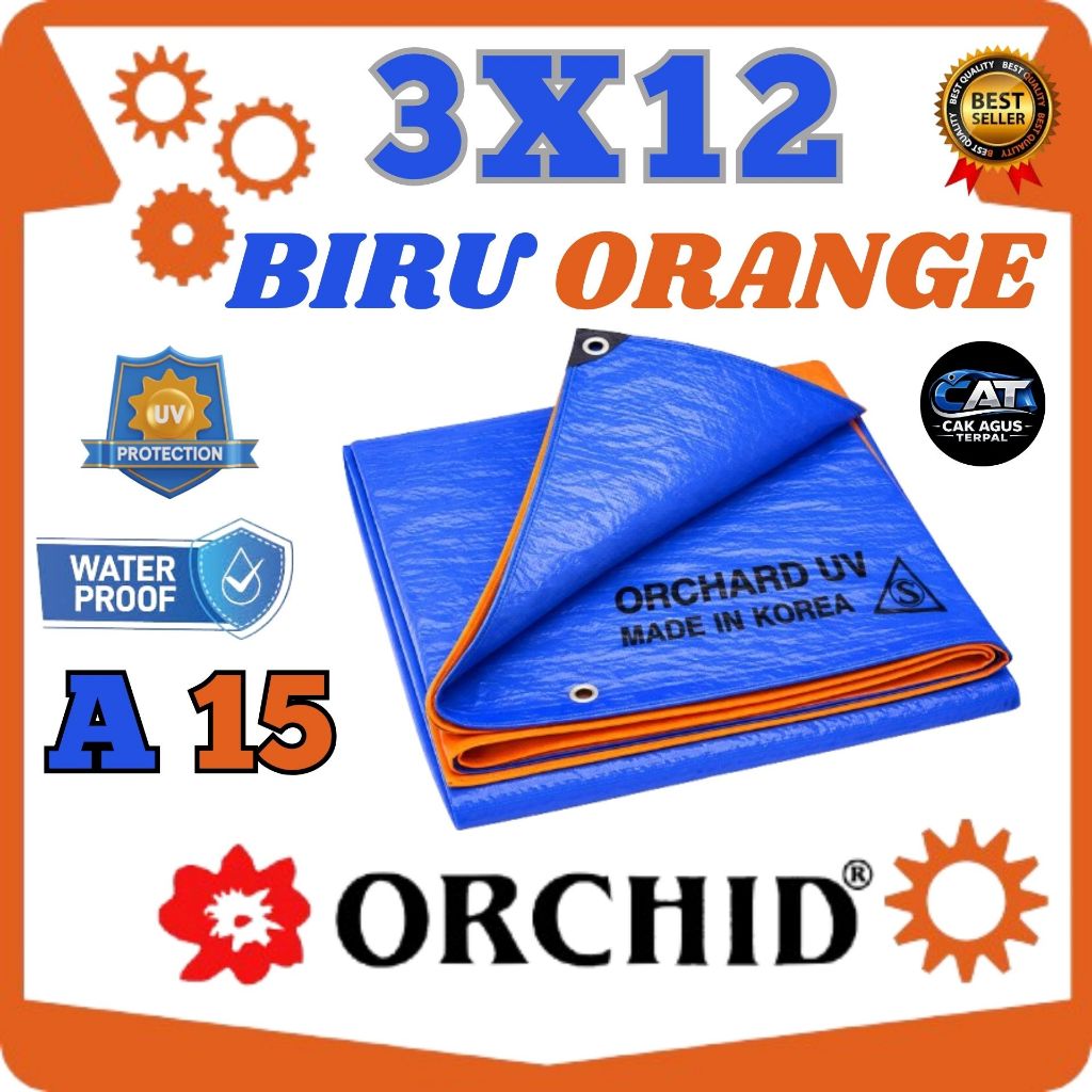 Terpal A15 Orchid Original 3x12 Super Tebal Lembaran Terpal Kolam Ikan & Tutup Truk