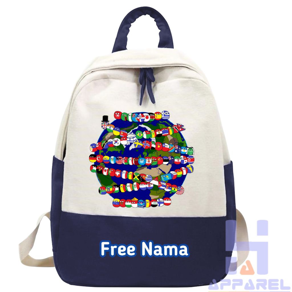 TAS RANSEL ANAK COUNTRY BALL COUNTRY HUMAN FREE NAMA