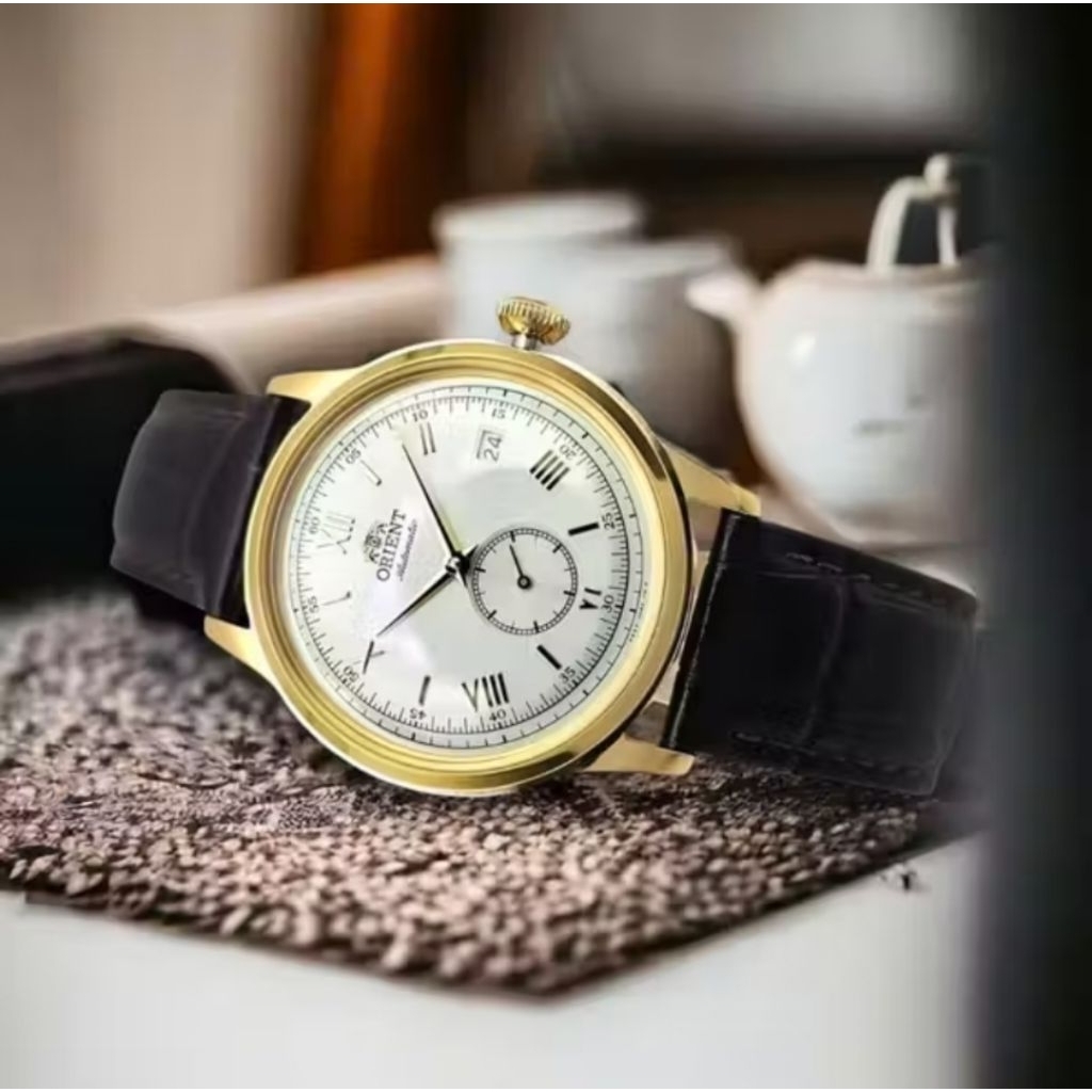 Orient automatic crono detik tangal aktiv tali kulit case stainless steel variasi warna unisex pria/