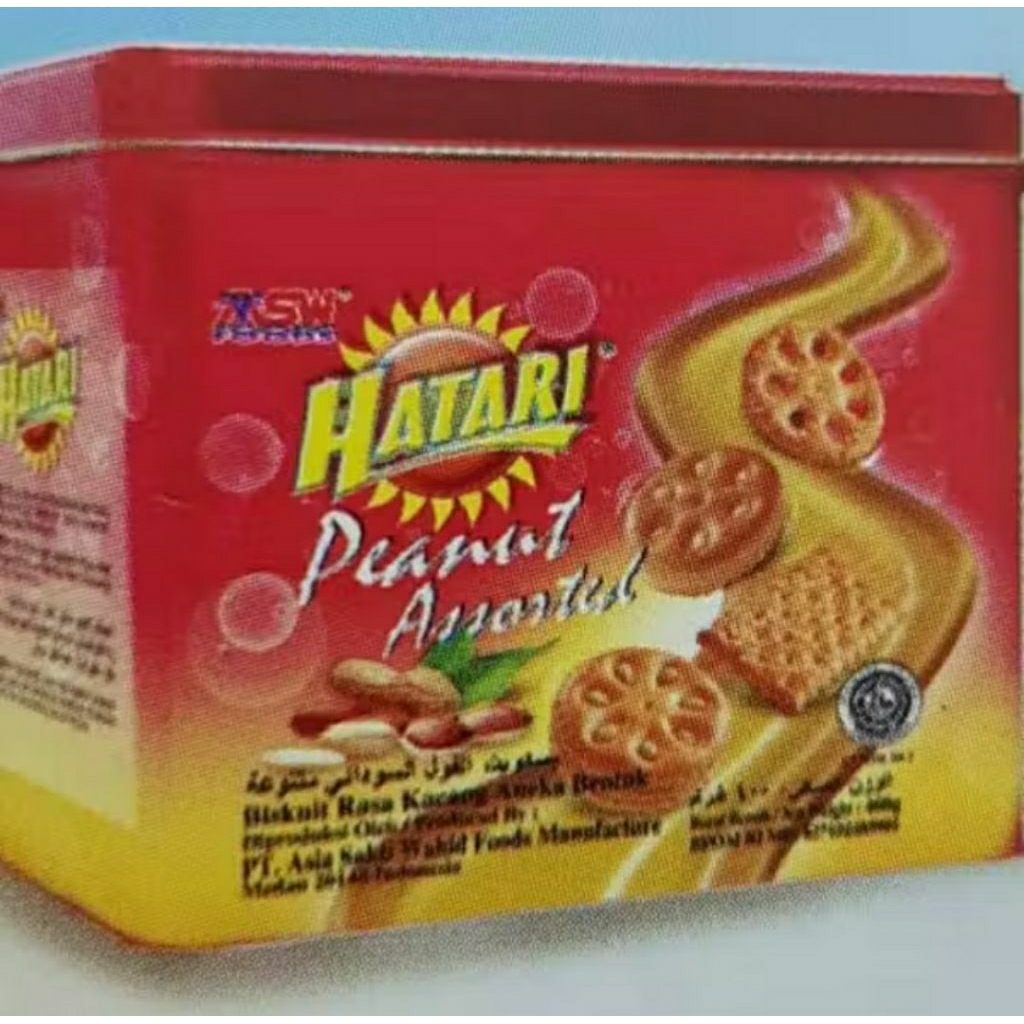 hatari peanut assorted biskuit kaleng