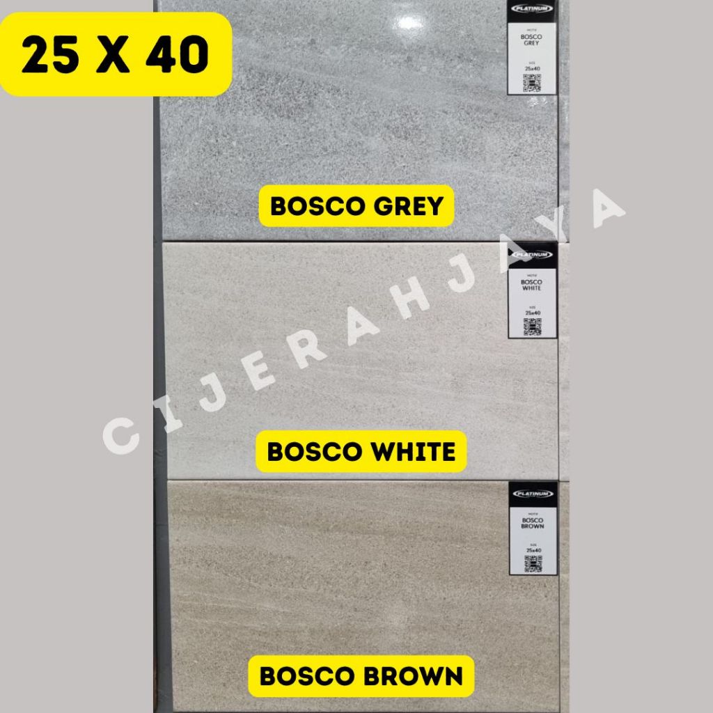 KERAMIK DINDING PLATINUM 25X40 BOSCO BROWN / BOSCO WHITE / BOSCO GREY