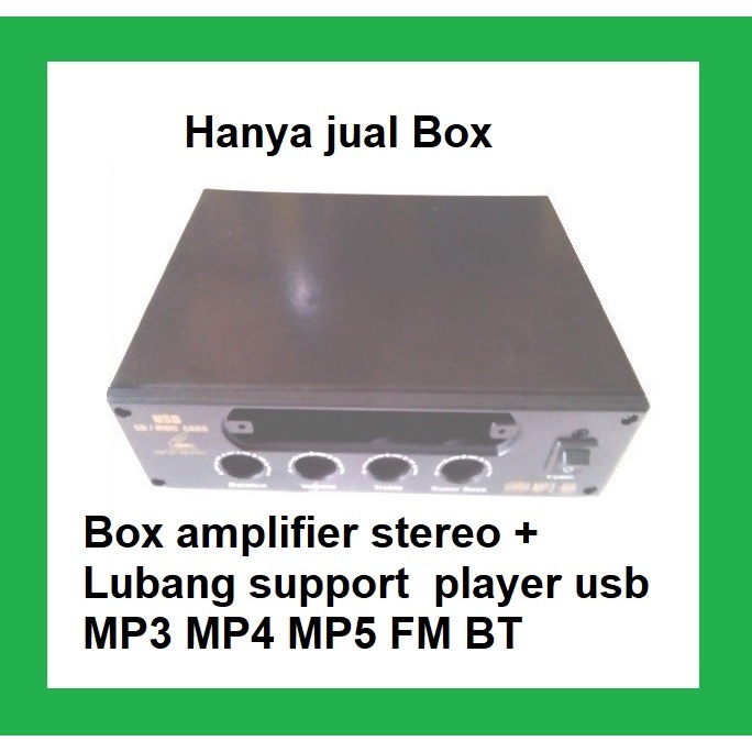 Box amplifier stereo + Lubang support  player usb MP3 MP4 MP5 FM BT