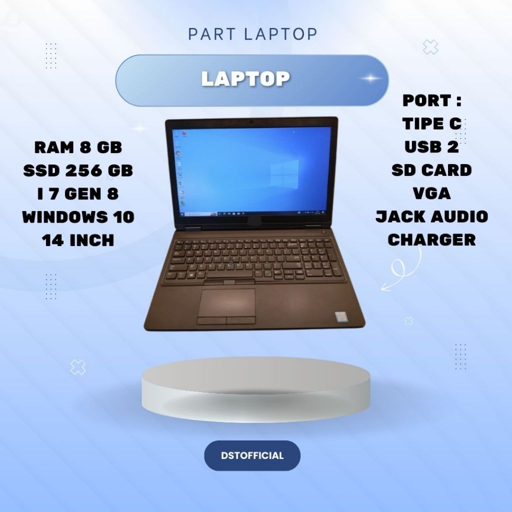 LAPTOP DELL 5590  | PROCESSOR i7 GEN 8 | RAM 8 | SSD 256GB | LAYAR 15 INCH