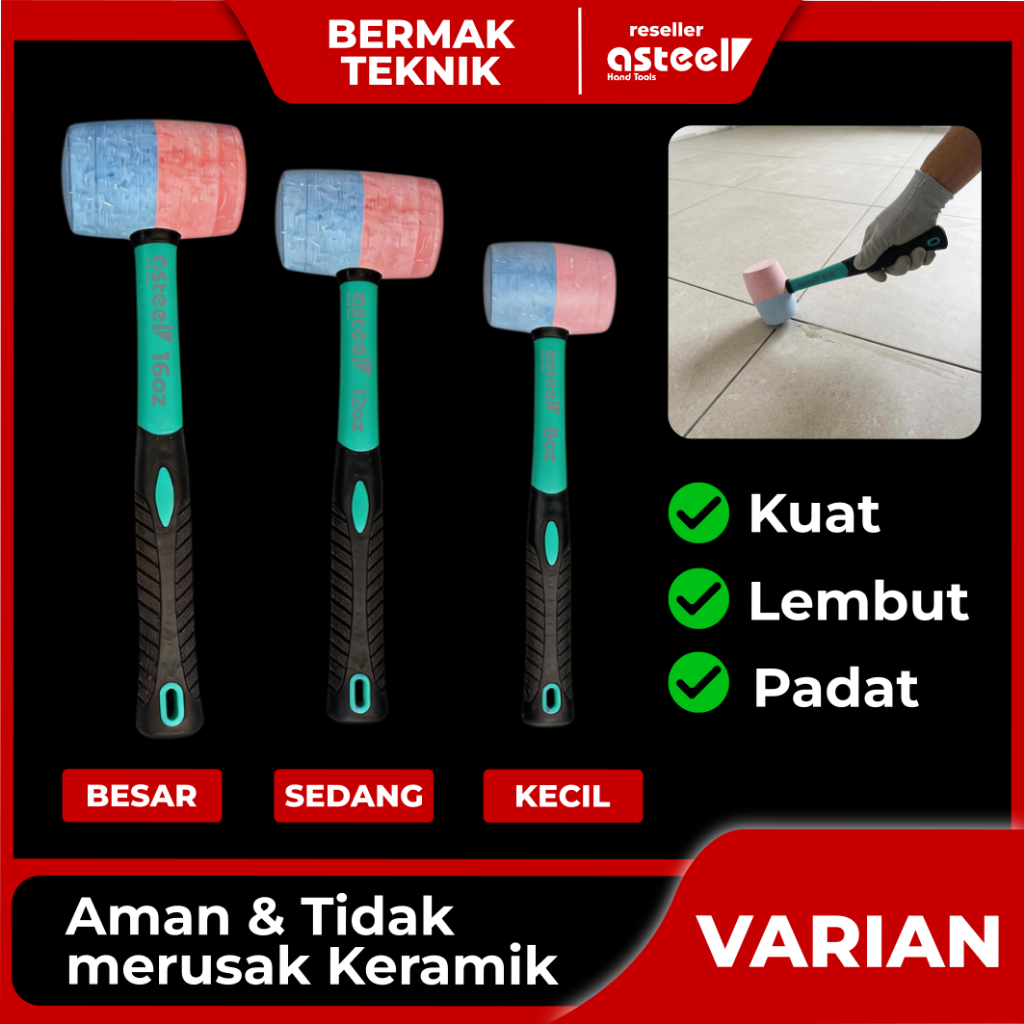 Palu karet Keramik Granit Rubber hammer Jumbo Kecil Elastis Berkualitas Premium