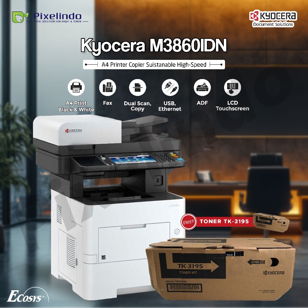 MESIN FOTOCOPY WARNA | KYOCERA ECOSYS M3860iDN ORIGINAL GARANSI RESMI