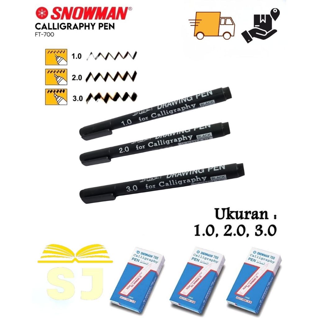 PEN CALIGRAPHY | SPIDOL DRAWING PEN SNOWMAN 1.0 2.0 3.0 | SNOWMAN PEN KALIGRAFI | CALLIGRAPHY PEN SN