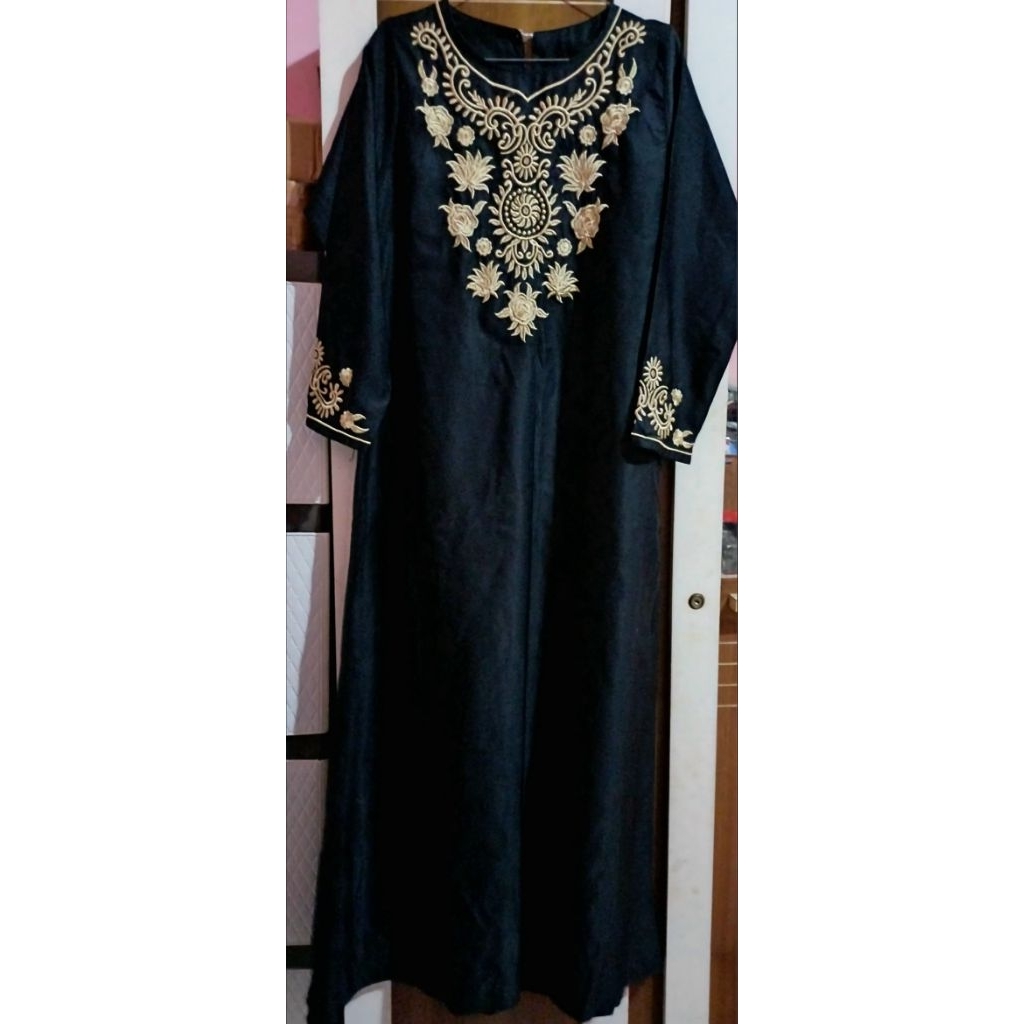 PRELOVED GAMIS ARABIAN HITAM KATBOL/ DRESS ABAYA BORDIR