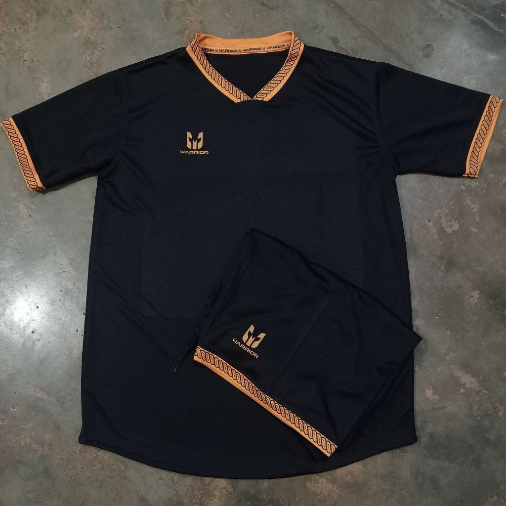 Jersey Stelan Anak Anak / Junior Polosan Sepakbola ,Futsal Hitam Warrior Sport x Apparel Hitam #01 S