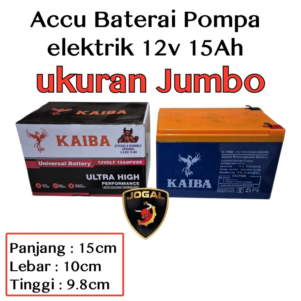 Baterai Aki Accu Jumbo Pompa Sprayer Elektrik 12v 15AH