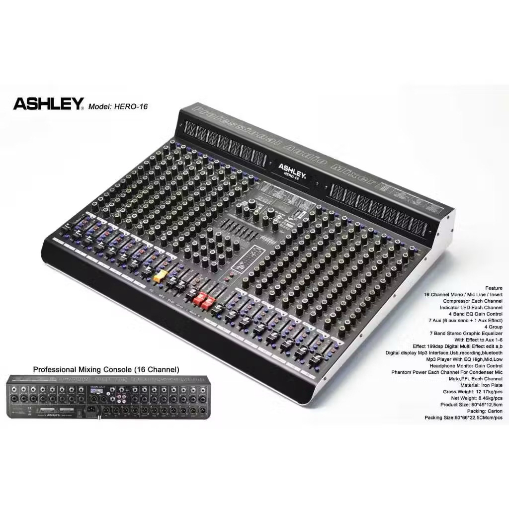 Mixer Ashley 16 chanel HERO-16 Multi Effect 199DSP ORIGINAL