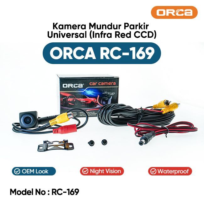 Kamera Mundur Parkir Mobil Universal ORCA RC-169  Infra Red / Night Vision HD