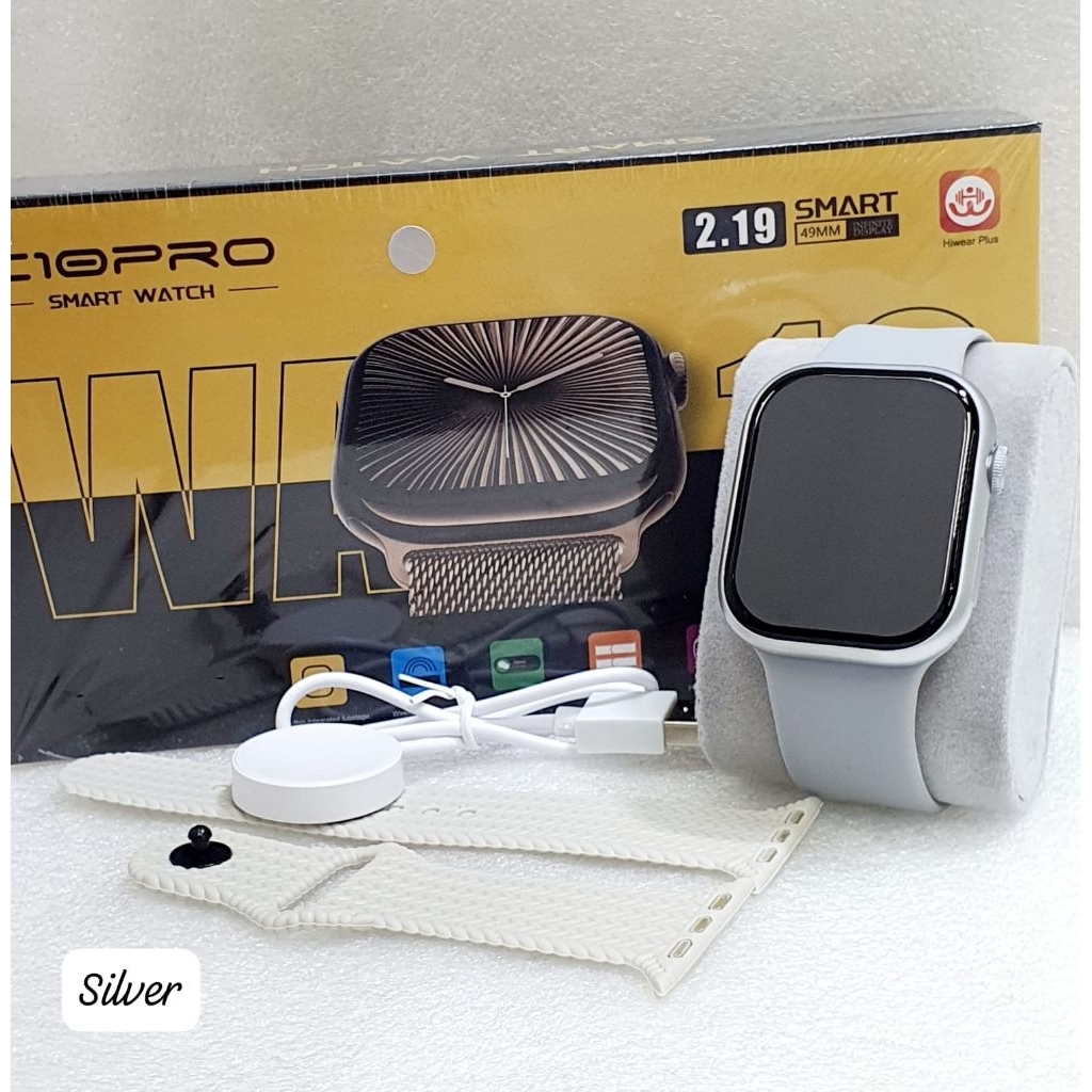 C10 Pro SmartWatch W10 Series – Layar 2.19” Full Touch & Bonus 2 Strap Premium