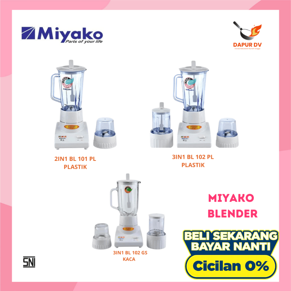 Miyako Blender Juicer Pelumat Listrik 1L BL 101 102 PL PLASTIK BL 102 GS KACA - DV