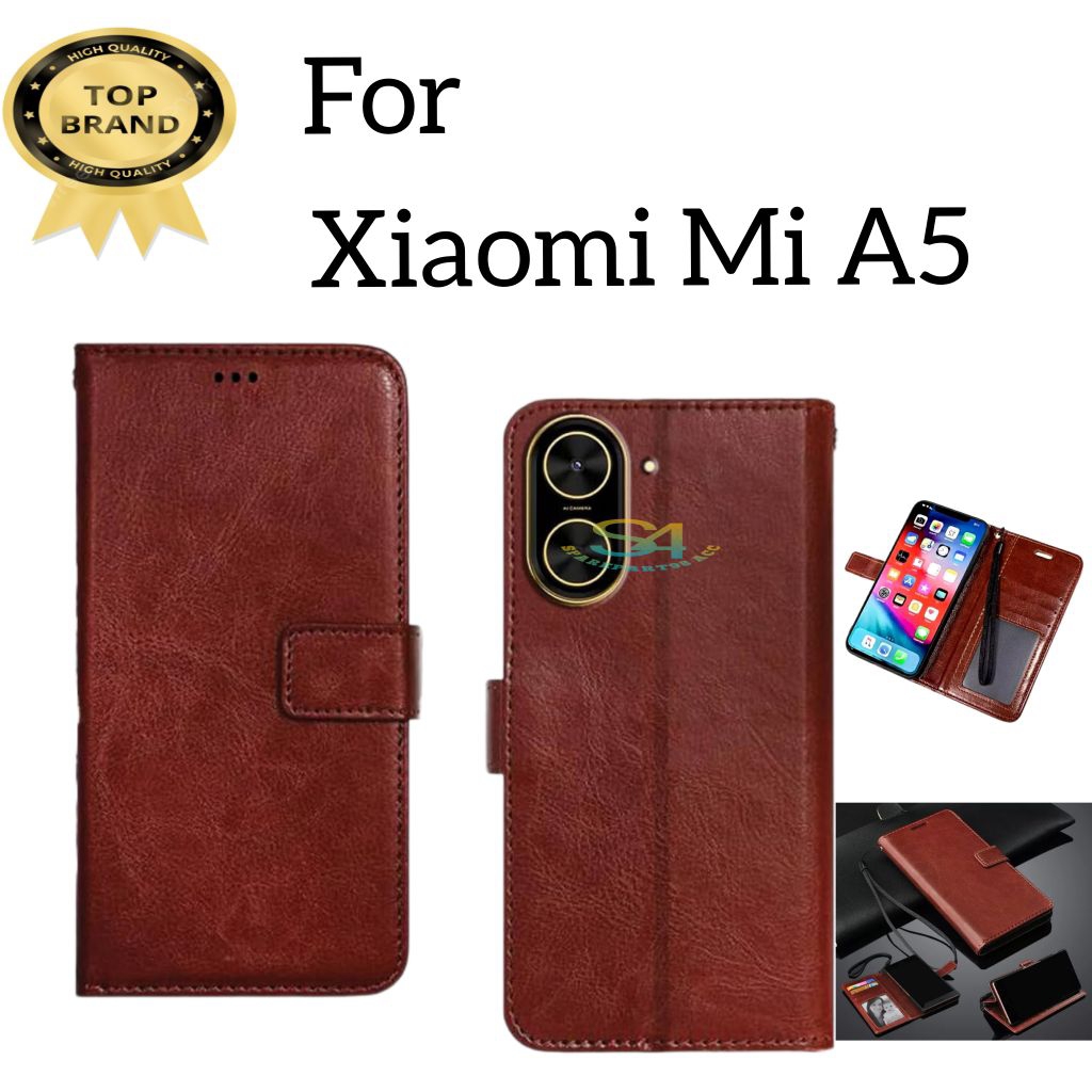 Case Dompet Xiaomi Redmi Mi A1 Mi A2 Mi A3 Mi A5 Case Dompet Leather wallet Cover kulit Bahan premiu
