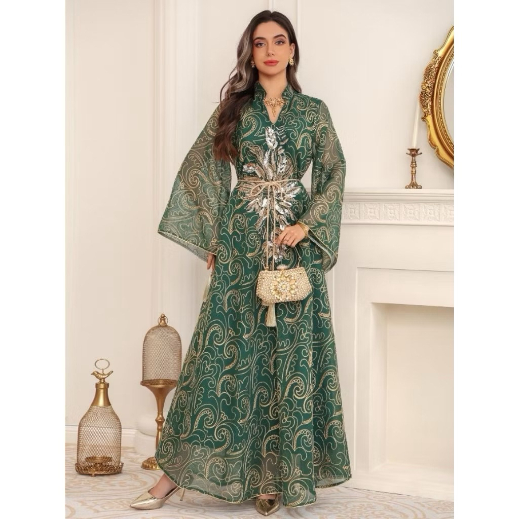 Dress Marocco bordir Ulir payet new GAMIS MAROKO