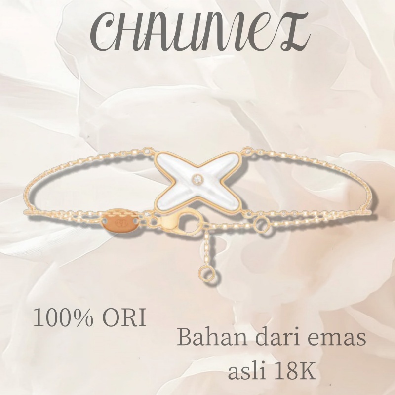 18K emas asli/100%ORI CHÃUMÃTBEE MYGelang berian /fashionKalung wanita/18K rosegold/emas putih  Gela