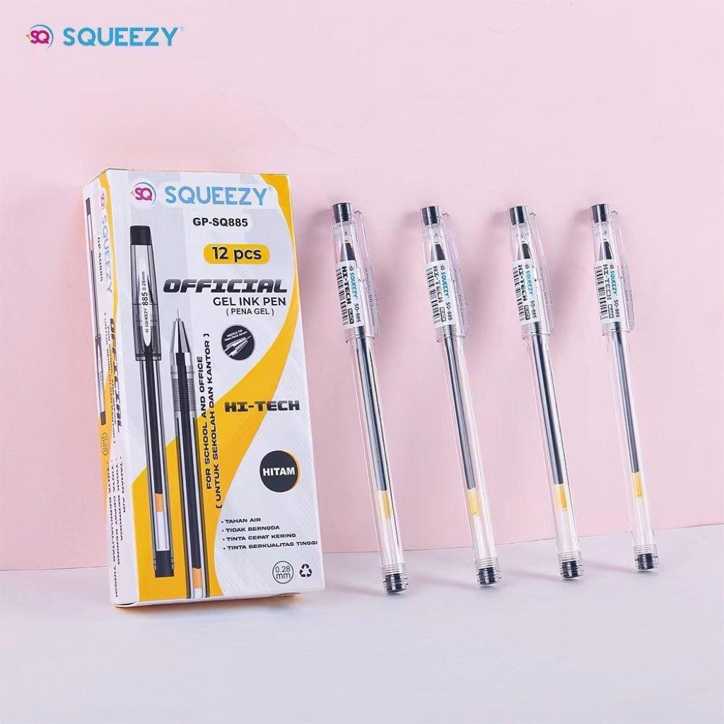 ( 1 PACK ) HI TECH SQUEEZY 0.28MM/PEN GEL HITECH HI-TECH Murah/ Hi tech H