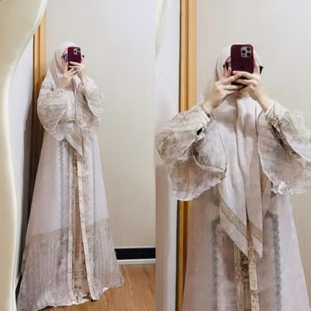 Gamis NK Muslimah Qsulton Set Syari Alira Set Hijab