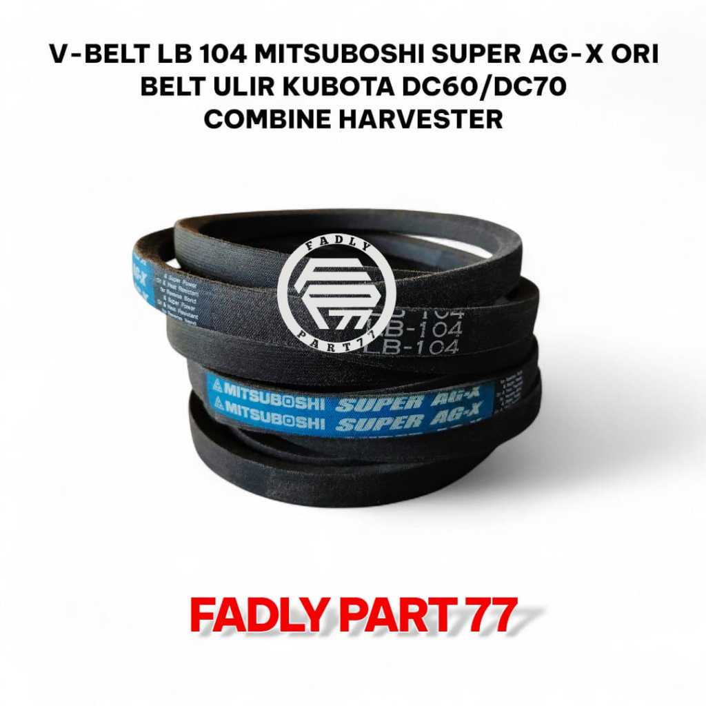 V-BELT LB 104 MITSUBOSHI SUPER AGX ORIGINAL / BELT ULIR KUBOTA DC60/DC70 COMBINE HARVESTER